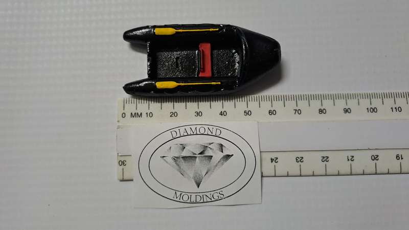 Model Trains HO 1 x Boat Rubber Dinghy Big (Black) - 64mm x 29mm x 7mm