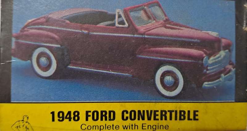 Model Trains/Cars HO 1 x 1948 Ford Convertible with white wall tires Kit. - Metal Casting