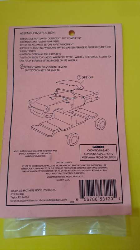 Model Trains/Car 1/87 Scale 1 x 1957 2 Door Type F kit.