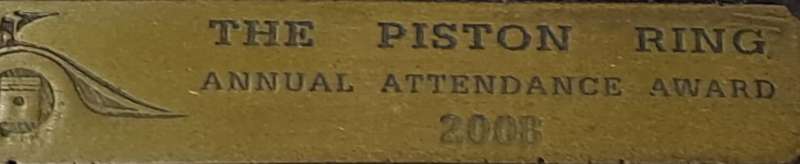 Car Trophy - The Piston ring Annual Attendance award 2008