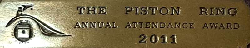 Car Trophy - The Piston ring Annual Attendance award 2011