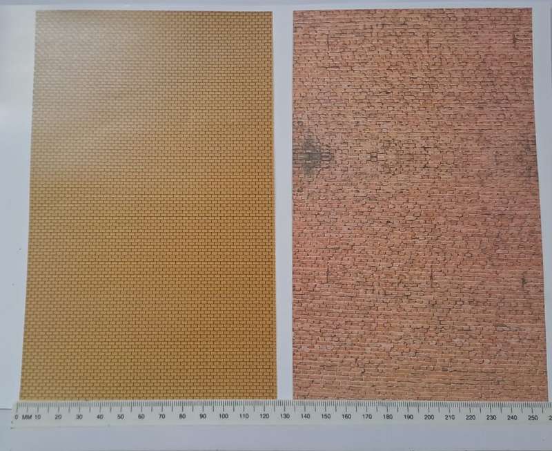 Model Trains 1:87 HO 1 x Printed gloss paper to stick on buildings. (125mm x 200mm) x2