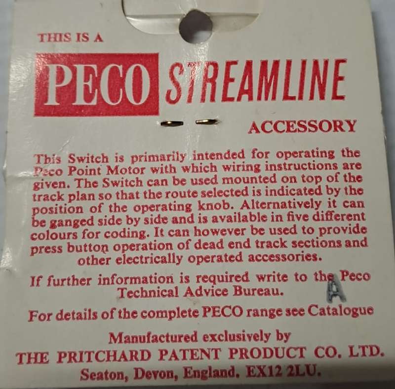 Model Trains HO 1 x Peco Switch.