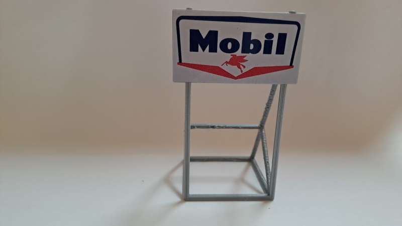 Model Trains HO 1 x Billboard 1950 + Mobil - 50mm x 41mm x 82mm