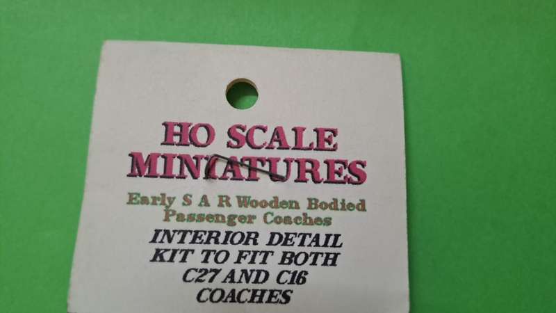 Model Trains 1:87 HO 1 x Interior detail kit to fit both C27 & C16 Coaches. SAR Wooden Bodies