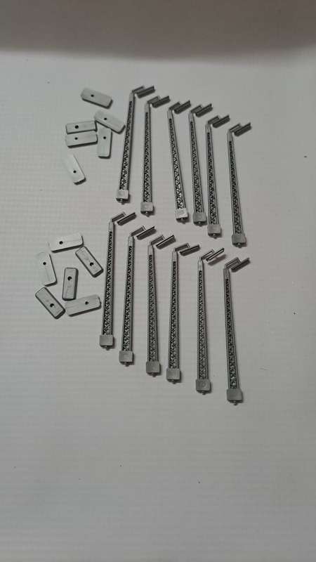 Model Trains HO 1 x Pack of 12 streetlights with stands. (Plastic) No globes