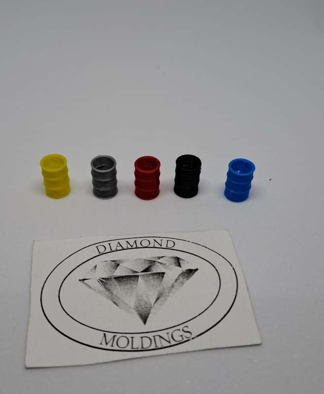 Model Trains 1:87 HO - Oil Drums - Open top (Pack of 5) - 6mm diameter x 10mm