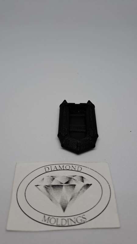 Model Trains 1:87 HO - Boat Rubber Dinghy (Black) - 45mm x 24mm x 8mm