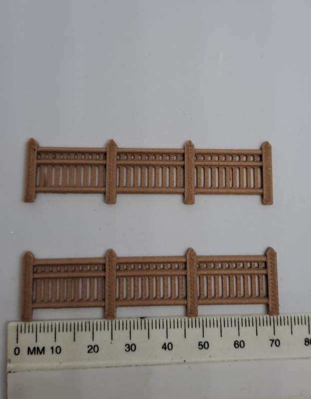 Model Trains HO 1 x Fence looks like wood (Pack of 2) - 70mm x 28mm x 3mm