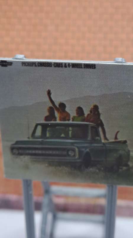Model Trains HO 1 x Billboard 1970 + Chevrolet - 30mm x 41mm x 82mm