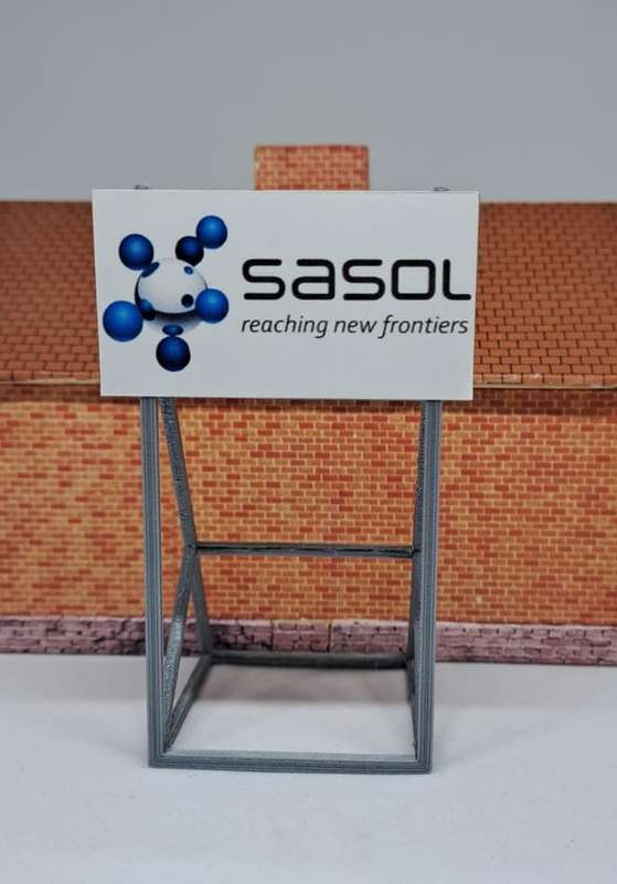 Model Trains HO 1 x Billboard 1950 + Sasol - 50mm x 41mm x 82mm