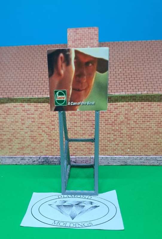 Model Trains HO 1 x Billboard 1980 + Castrol Boet and Swaer - 30mm x 41mm x 82mm
