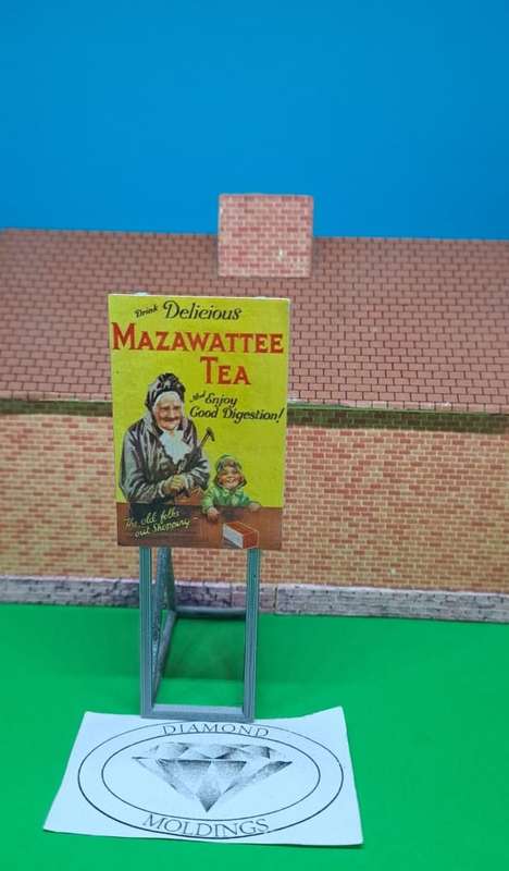Model Trains HO 1 x Billboard 1900 + Mazawattee (Yellow) - 30mm x 41mm x 82mm