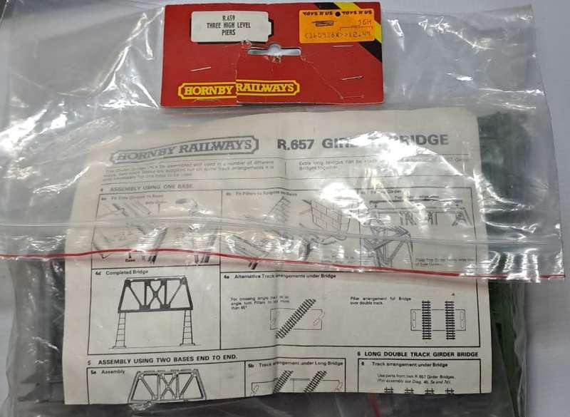 Model Trains H0 Scale 1 x Hornby Three High Level Piers Girder Bridge. 160 x 60 x 10mm Kit as is.