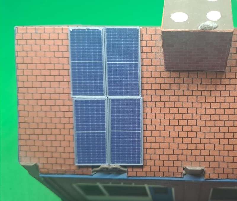 Model Trains 1:87 HO - Solar Panels Blue (x4) - 25mm x 13mm x 1mm