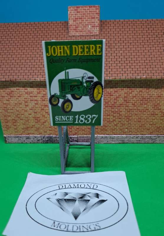 Model Trains HO 1 x Billboard 1960 + John Deere Since 1837 - 30mm x 41mm x 82mm