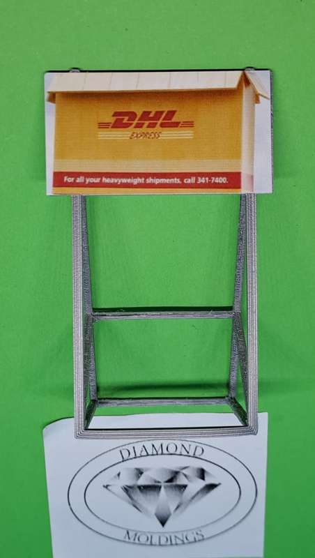 Model Trains HO 1 x Billboard 1980 + DHL Express - 50mm x 41mm x 82mm
