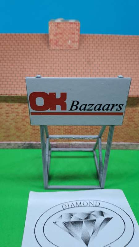 Model Trains HO 1 x Billboard 1900 + OK Bazaars - 50mm x 41mm x 82mm