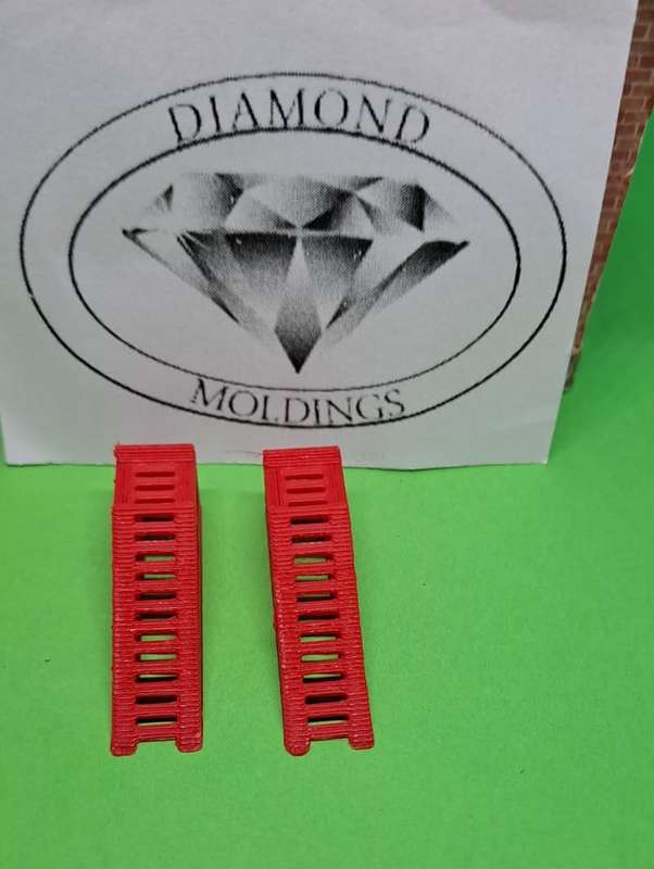 Model Trains 1/87 H0 - Ramps with grid for Cars (x2, Red)