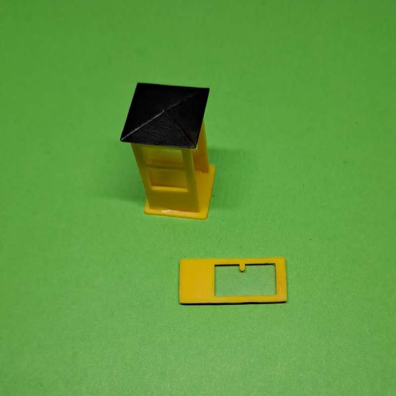 Model Trains HO 1 x Telephone Booth (square, yellow)