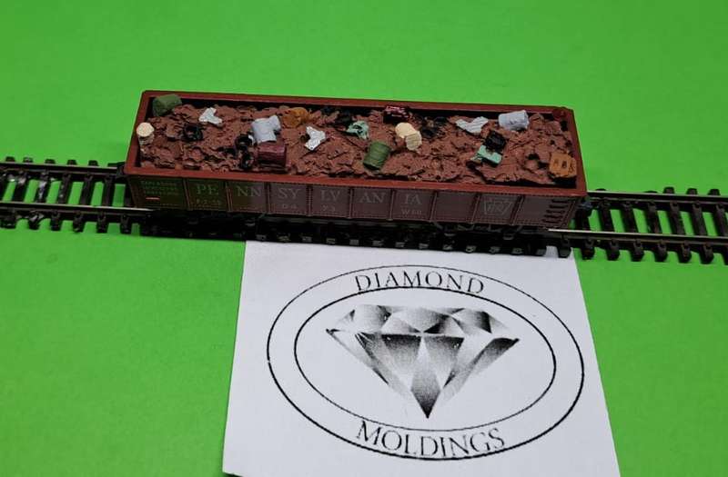 Model Trains N Scale - Mineral Load - Minerals (x1) Apnold Ripido Scrap Metal (Longer- 77 x 15 x 5mm
