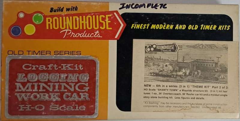 Model Trains HO 1 x Overton - Passenger Car (Sold as is - Incomplete?) See pics