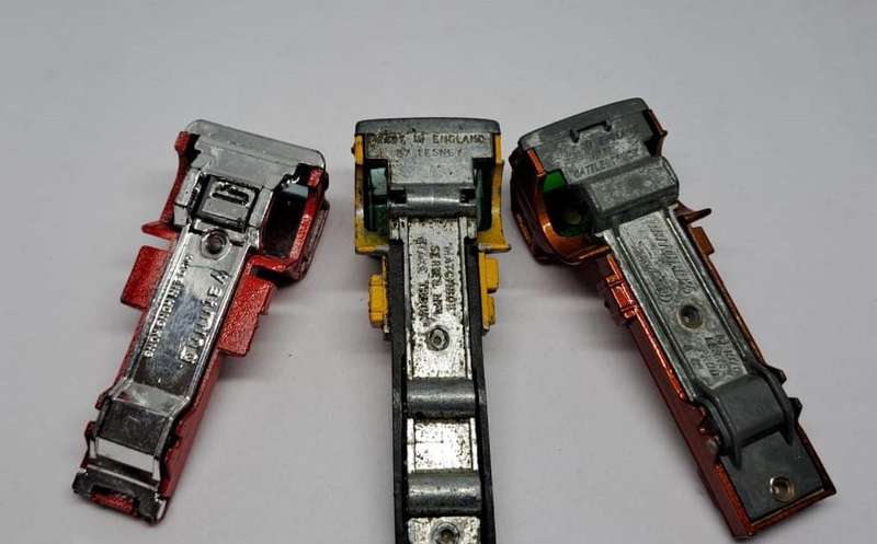 Model Trains HO 3 x Trucks selling as scrap, no wheels on. 2 x Matchbox & 1 x Yatming.