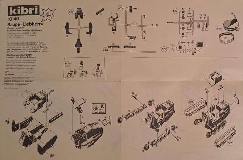 Model Trains HO 1 x Kibir - Liebherr Front Loader (Incomplete, missing 2 x wheels & tracks + more)