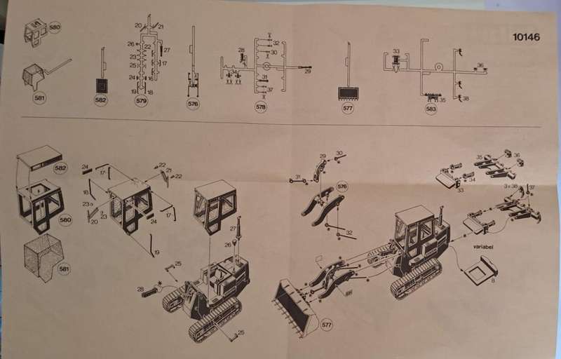 Model Trains HO 1 x Kibir - Liebherr Front Loader (Incomplete, missing 2 x wheels & tracks + more)