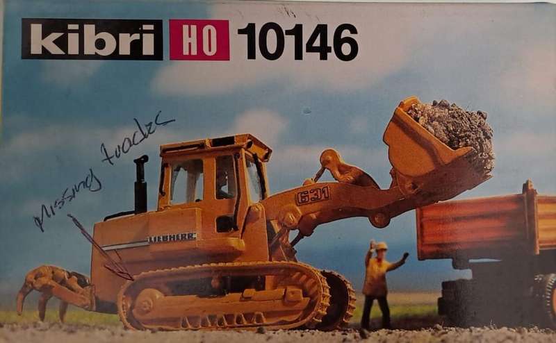 Model Trains HO 1 x Kibir - Liebherr Front Loader (Incomplete, missing 2 x wheels & tracks + more)