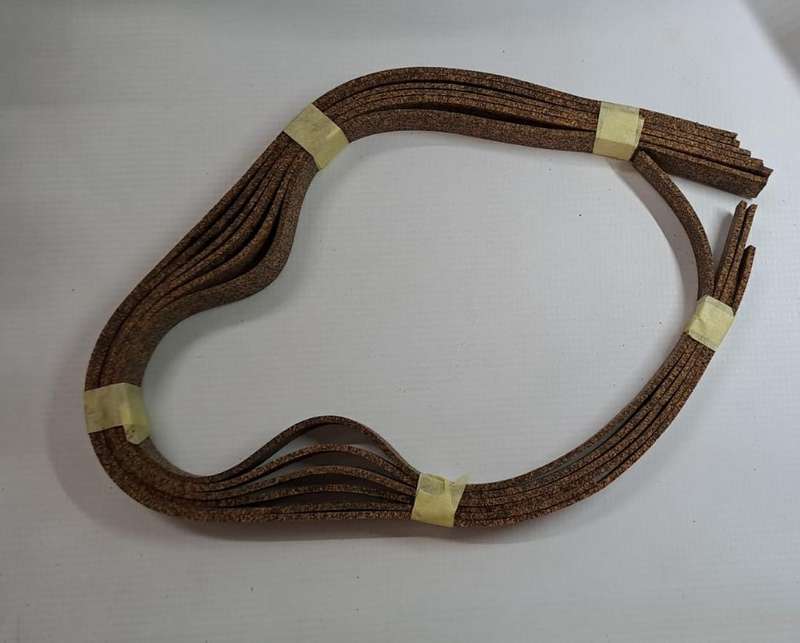 Model Trains N-Scale - 1 x Cork 6 x lengths +- 4540mm x 16mm