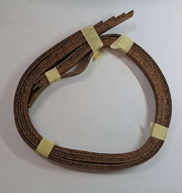 Model Trains N-Scale - 1 x Cork 6 x lengths +- 4400mm x 16mm
