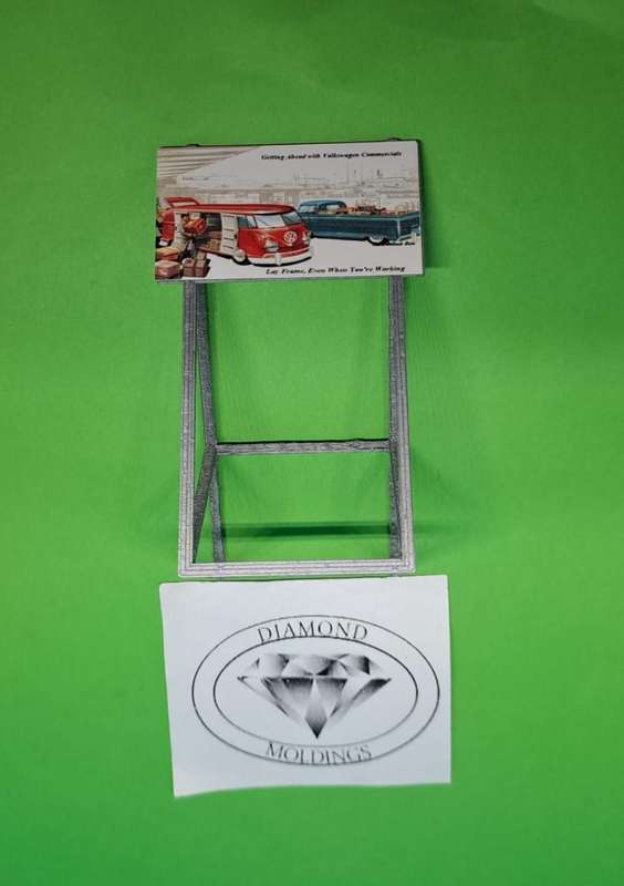 Model Trains HO 1 x Billboard 1970 + VW Commercials - 50mm x 41mm x 82mm