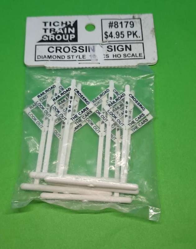 Model Trains HO 1 x Pack of 10 Crossing Sign