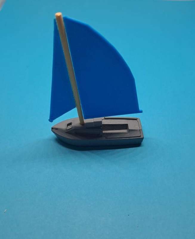 Model Trains HO 1 x Sailboat (Blue Sail) - 49mm x 17mm x 72mm