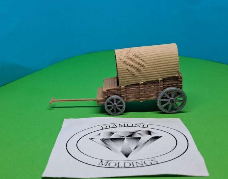 Model Trains HO 1 x Wagon - Ox Wagon (bigger) - 86mm x 22mm x 40mm