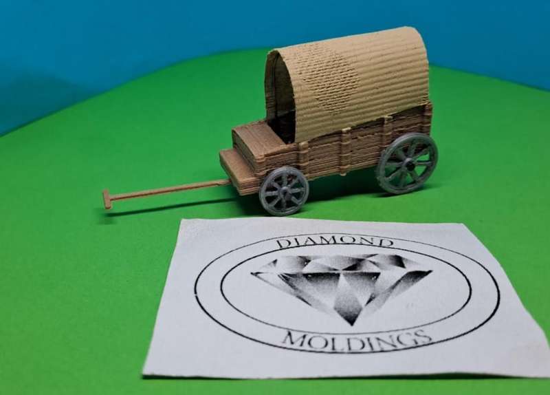 Model Trains HO 1 x Wagon - Ox Wagon (bigger) - 86mm x 22mm x 40mm