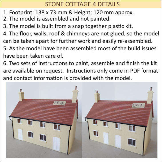 Model Trains H0/OO-Scale 1 x Stone Cottage, Kit Assembled, Not Painted