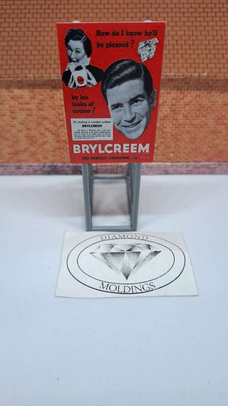 Model Trains HO 1 x Billboard 1900 + Brylcreem - 30mm x 41mm x 82mm