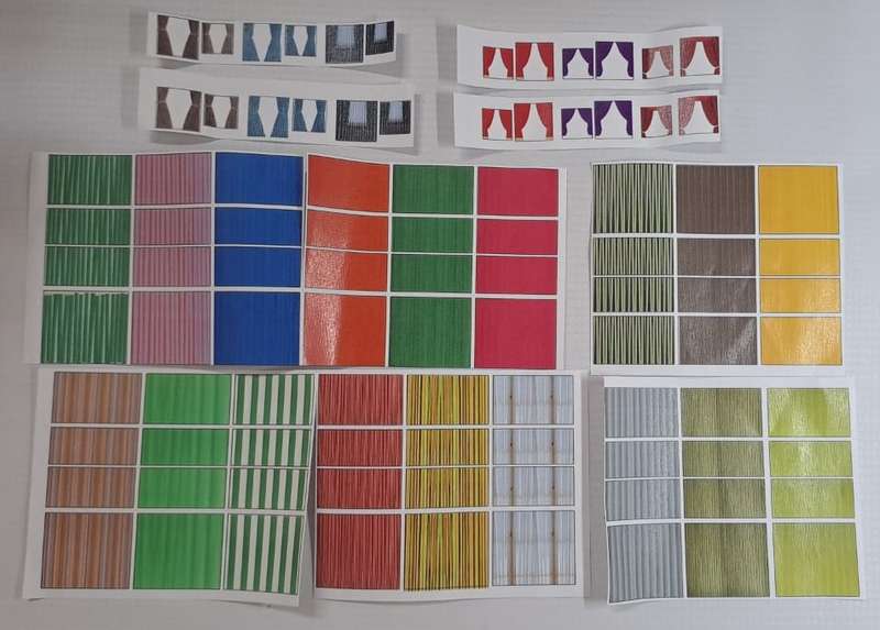 Model Trains HO 1 x Pack of Curtains x96 Small Older (Paper) 200mm x 80mm 7 sheets.