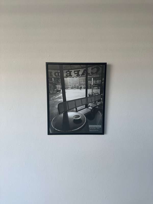 Framed Jeanloup Sieff B&W Print, Cafe de Flore Paris, 1976 - Finished Size 25cm x 31cm