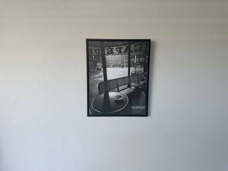 Framed Jeanloup Sieff B&W Print, Cafe de Flore Paris, 1976 - Finished Size 25cm x 31cm