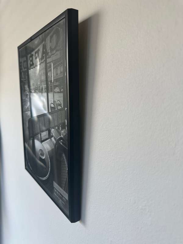 Framed Jeanloup Sieff B&W Print, Cafe de Flore Paris, 1976 - Finished Size 25cm x 31cm