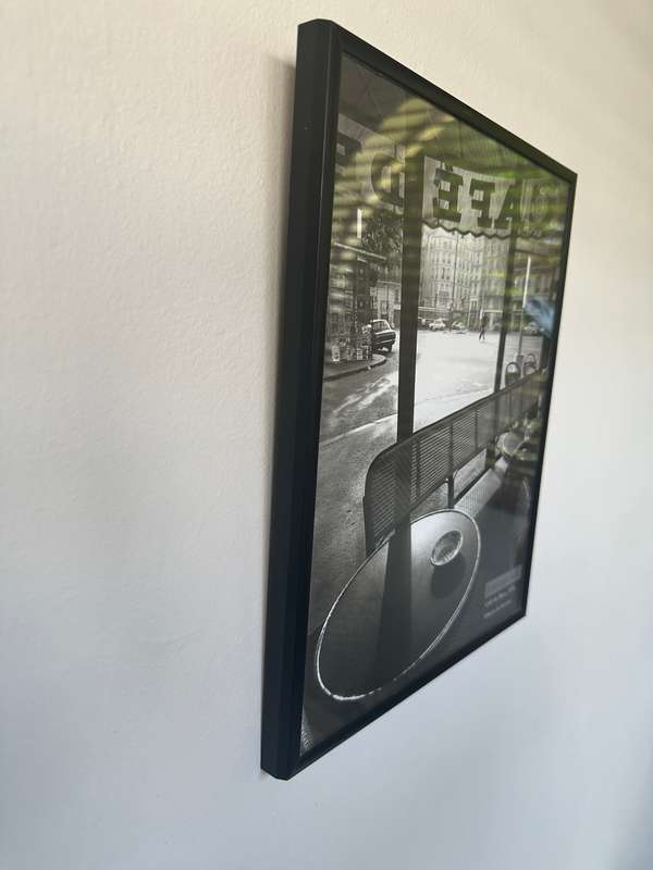 Framed Jeanloup Sieff B&W Print, Cafe de Flore Paris, 1976 - Finished Size 25cm x 31cm