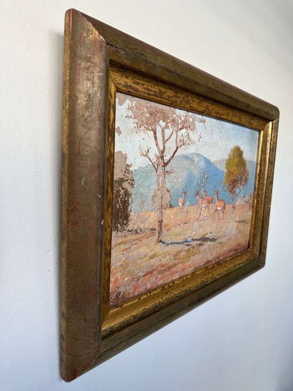 Framed Original Artwork Jack W Phol 1878 - 1944, Springbok - 1938 - Finished Size 56cm x 41cm