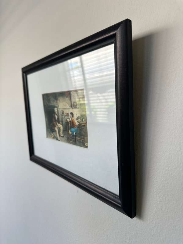 Framed Aristodemo Baigler Print, Genre Scene - Finished Size 33cm x 24cm
