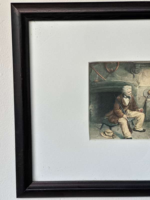 Framed Aristodemo Baigler Print, Genre Scene - Finished Size 33cm x 24cm