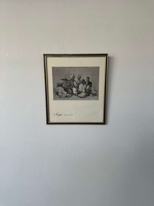 Framed George French Angas Print, Malay School - Finished Size 23cm x 26cm