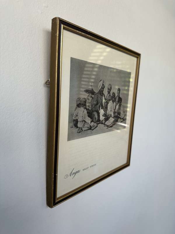 Framed George French Angas Print, Malay School - Finished Size 23cm x 26cm