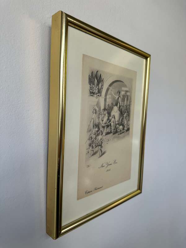 Framed Criterion Restaurant Memorabilia Vintage, New Years Eve 1918 - Finished Size 24.5cm x 32.5cm